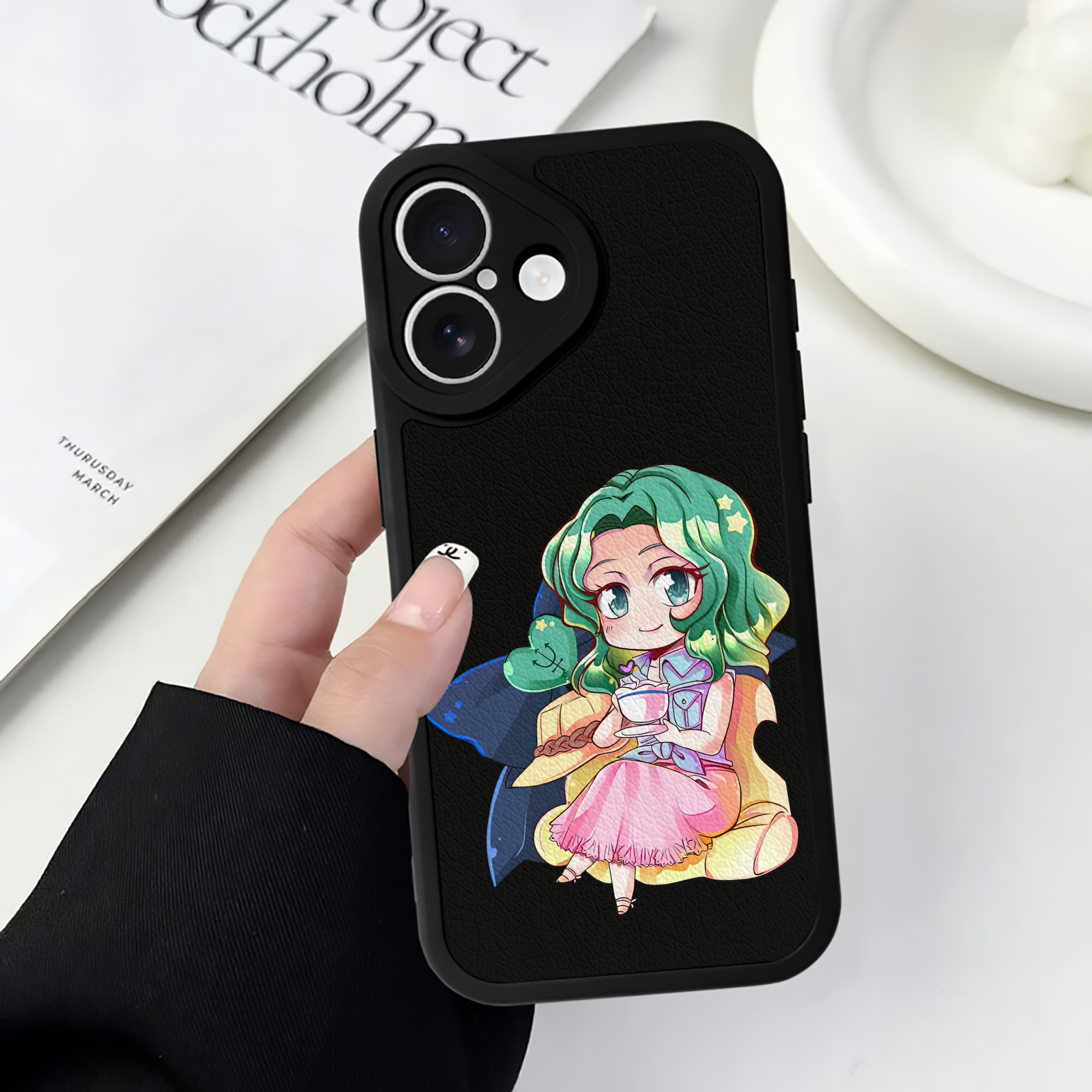 （画像用） 美少女戦士セーラームーン 海王 みちる（かいおう みちる） Sailor Moon Kaiou Michiru 【iPhone 16シリーズ対応】シリコンスマホケース（レザー調） 材質：シリコン